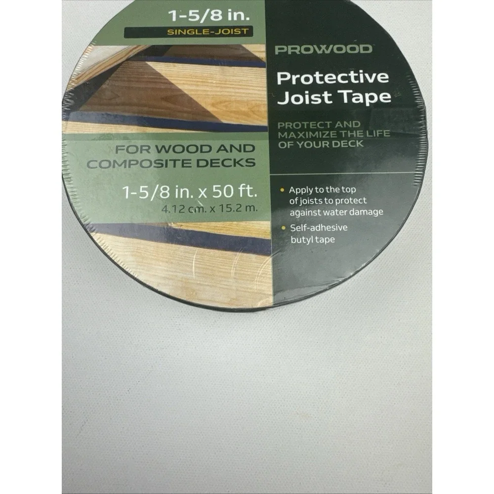 Prowood 1-5/8 in. x 50 ft. Black Butyl Deck Protective Joist Tape 398228